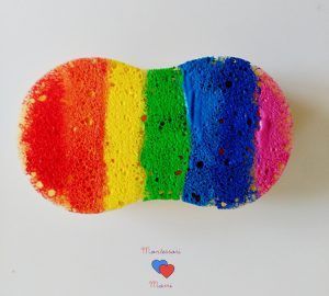 color arcoiris esponja