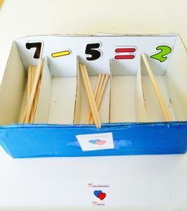 materiales montessori diy low cost caja de husos resta